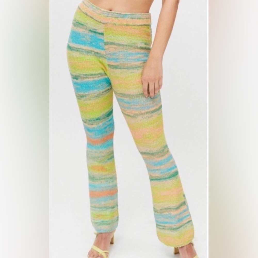 Urban Outfitters UO Women’s Small Striped Space Dye Knit Flare Boho Hippie Pants